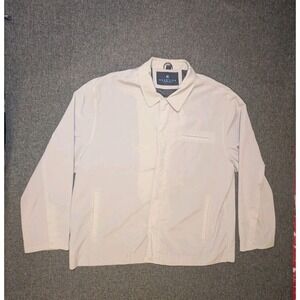 Kenneth Cole Reaction Snap Up Jacket Shirt Beige‎ Collared Mens XL Pockets